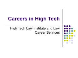 Careers in High Tech - Santa Clara University School of Law