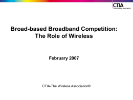 Wireless is a Competitor in the Broadband Marketplace