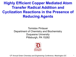 Highly Efficient Copper Mediated Atom Transfer Radical