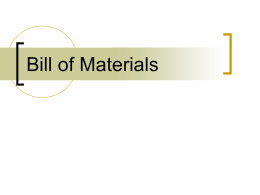 Bill of materials (BOM) - Faculty of Computer Science and