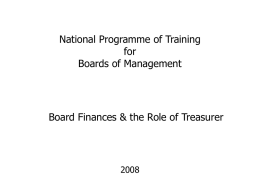 BOARD OF MANAGEMENT TRAINING