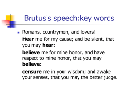 Brutus’s speech:key words - Lyndhurst School District