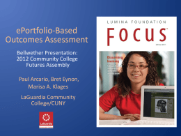 ePortfolio-Based Outcomes Assessment Bellwether