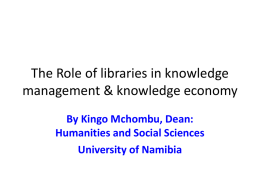The Role of libraries in knowledge management & knowledge