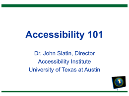Accessibility 101 - University of Texas at Austin School