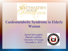 Cardiometabolic Syndrome in Elderly Women