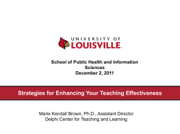Marie Brown presentation - Teaching Effectiveness (Dec. 2011)