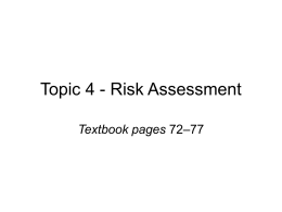 Risk Assessment - Leisure Studies