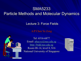 Force Fields - BIDD - National University of Singapore