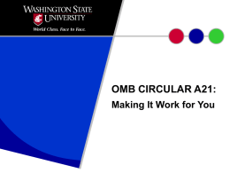 OMB CIRCULAR A110: Do you know the rules?