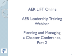 AER Lift Online Webinar #6