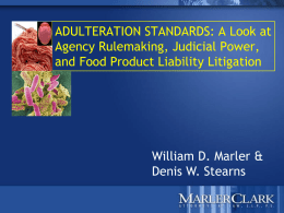 DEADLY FOOD & PRODUCT LIABILITY
