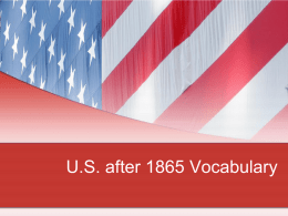 U.S. to 1865 Vocabulary