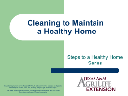 Cleaning to Maintain a Healthy Home