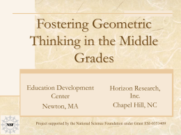 Fostering Geometric Thinking in the Middle Grades