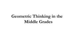 Geometric Thinking - Teachers Development Group