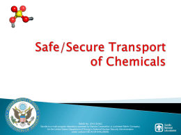 Safe/Secure Transport of Chemicals - CSP