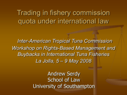 Trading in fishery commission quota under international law