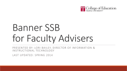 Banner SSB for Faculty Advisers