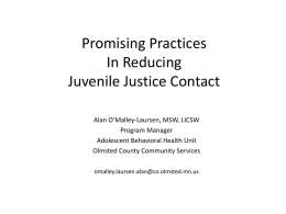 Promising Practices In Reducing Juvenile Justice Contact