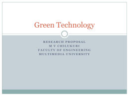 Green Technology - Welcome to Multimedia University