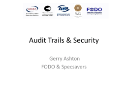 Audit Trails & Security - Association of Optometrists