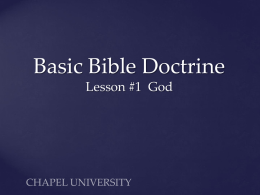 Basic Bible Doctrine
