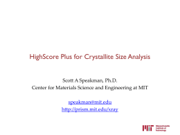 HighScore Plus for Crystallite Size Analysis