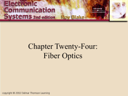 Fiber Optics - University of Oregon