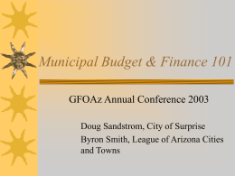 Municipal Budget & Finance 101