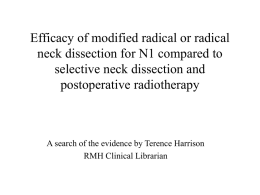 Efficacy of modified radical or radical neck dissection