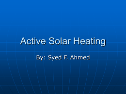 Active Solar Heating - University of Waterloo