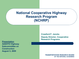 National Cooperative Highway Research Program (NCHRP)