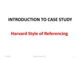 Harvard Style of Referencing