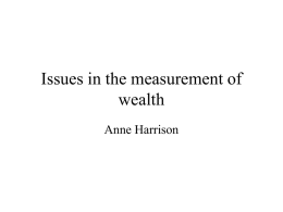 Issues in the measurement of wealth