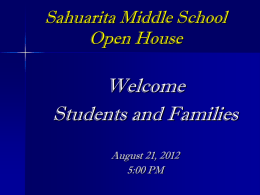 Sahuarita Middle School Open House