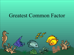 Least Common Multiples and Greatest Common Factors
