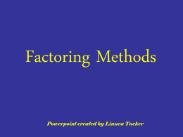 Factoring Methods