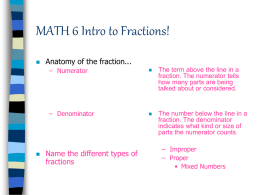 Pre-Algebra Intro to Fractions!