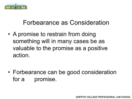 Forbearance as Consideration