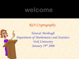 RSA Cryptography and Digital signature