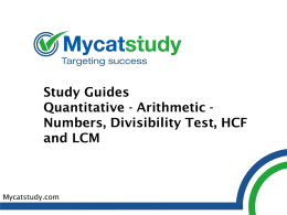 Study Guides Quantitative - Arithmetic