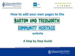 How to add your own pages to the Barton and Tredworth