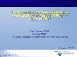 The Penn State College of Medicine Medical Student