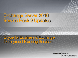 Module 16 - Exchange 2010 Service Pack 2 Updates