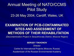 2nd Annual Meeting of NATO/CCMS Pilot Study