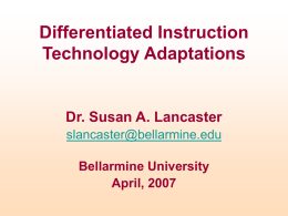 Differentiated Instruction Technology Adaptations
