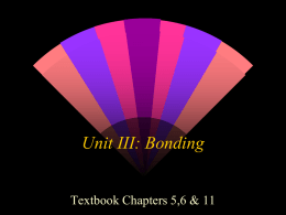 Unit III: Bonding - Thousand Islands CSD / Homepage