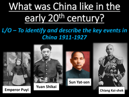 What was China like in the early 20th century?