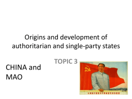 Origins and development of authoritarian and single